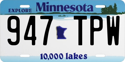 MN license plate 947TPW