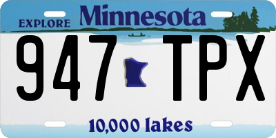 MN license plate 947TPX