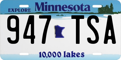 MN license plate 947TSA