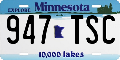 MN license plate 947TSC