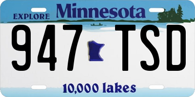 MN license plate 947TSD