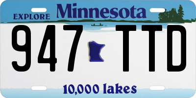 MN license plate 947TTD