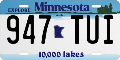 MN license plate 947TUI