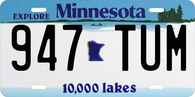 MN license plate 947TUM