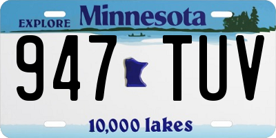 MN license plate 947TUV