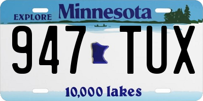 MN license plate 947TUX