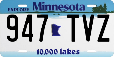 MN license plate 947TVZ