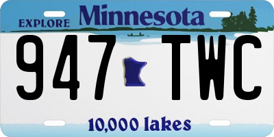 MN license plate 947TWC