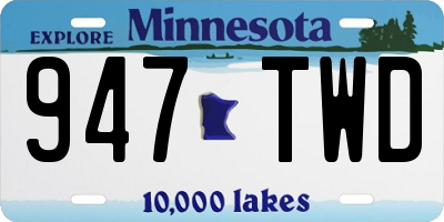 MN license plate 947TWD