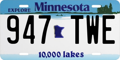 MN license plate 947TWE