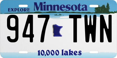 MN license plate 947TWN
