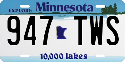 MN license plate 947TWS