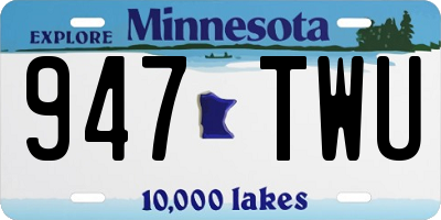 MN license plate 947TWU