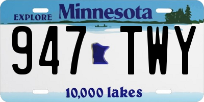 MN license plate 947TWY