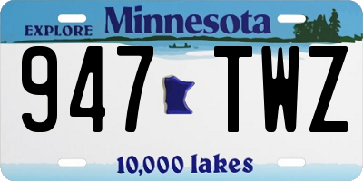 MN license plate 947TWZ