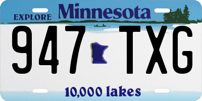 MN license plate 947TXG
