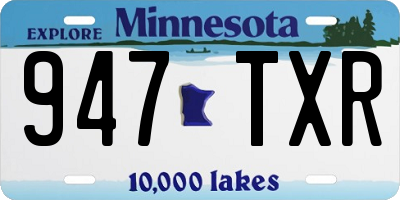 MN license plate 947TXR