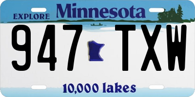 MN license plate 947TXW