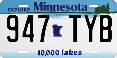 MN license plate 947TYB