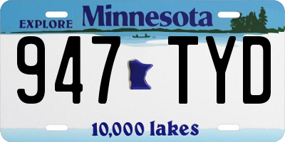 MN license plate 947TYD