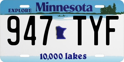 MN license plate 947TYF