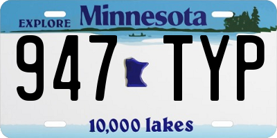MN license plate 947TYP