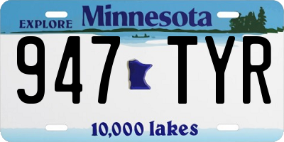 MN license plate 947TYR