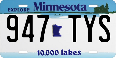 MN license plate 947TYS