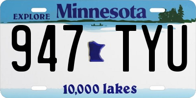 MN license plate 947TYU