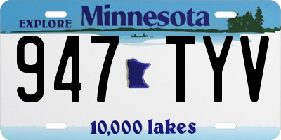 MN license plate 947TYV