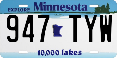 MN license plate 947TYW