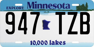 MN license plate 947TZB