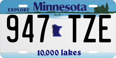 MN license plate 947TZE