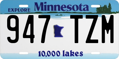 MN license plate 947TZM