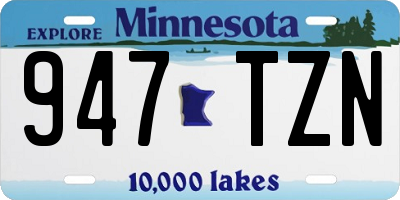 MN license plate 947TZN