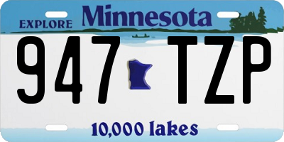 MN license plate 947TZP