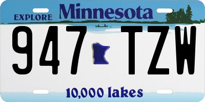 MN license plate 947TZW