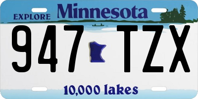 MN license plate 947TZX