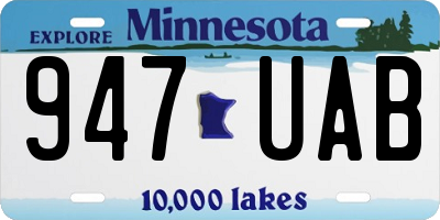 MN license plate 947UAB