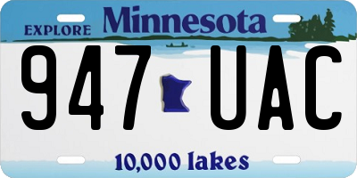 MN license plate 947UAC