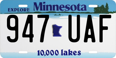 MN license plate 947UAF