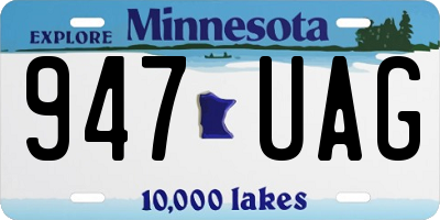MN license plate 947UAG