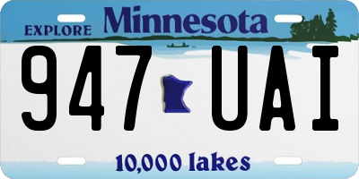 MN license plate 947UAI