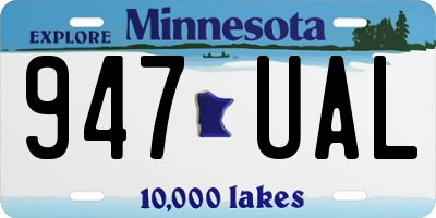MN license plate 947UAL