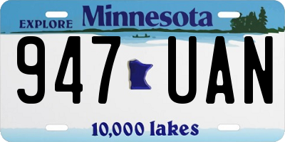 MN license plate 947UAN