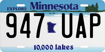 MN license plate 947UAP