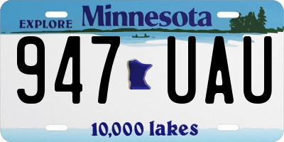 MN license plate 947UAU