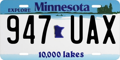 MN license plate 947UAX