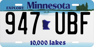 MN license plate 947UBF