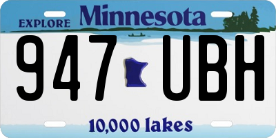 MN license plate 947UBH